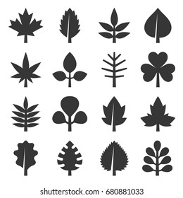 Leaf icons set on White Background. Vector