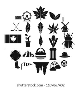 Leaf icons set. Simple set of 25 leaf vector icons for web isolated on white background