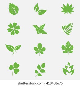 Leaf icons set vector