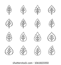 leaf icons set. vector illustration.