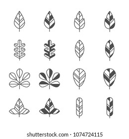 leaf icons set. vector illustration.