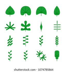 leaf icons set. vector illustration.