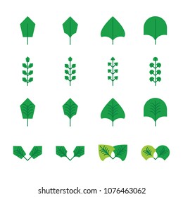leaf icons set. vector illustration.