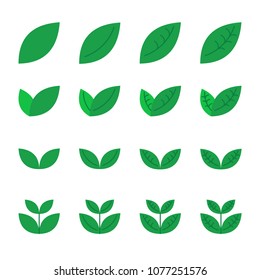leaf icons set. vector illustration.
