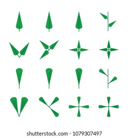 leaf icons set. vector illustration.