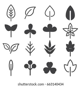 leaf icons set. vector illustration.