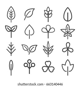 leaf icons set. vector illustration.