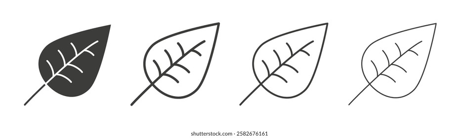 Leaf icons set vectors graphic designs