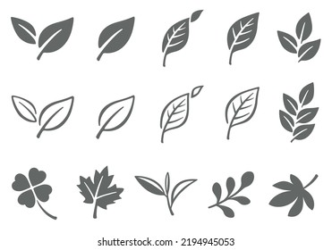 Leaf icons of various shapes