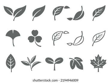 Leaf icons of various shapes