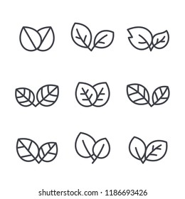 Leaf icons, vector leaves logo design