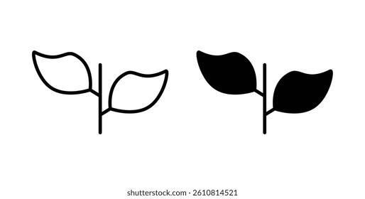 Leaf iconsvectors. thin line icons