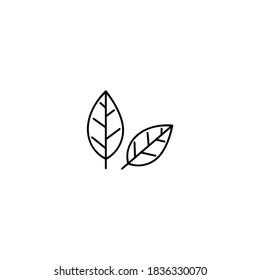 Leaf icon.Thanksgiving icon. Simple, flat, outline, black.