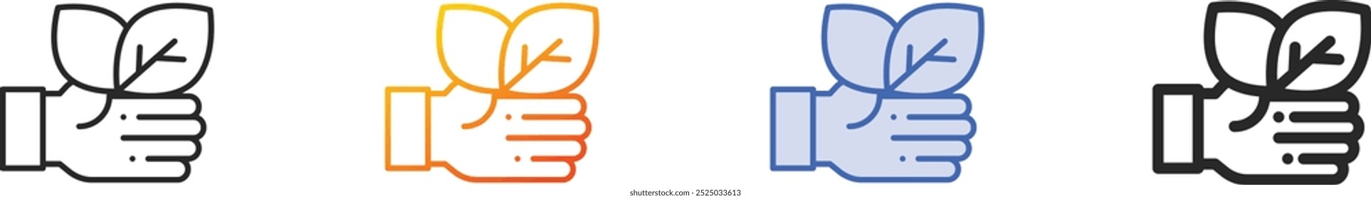 leaf icon.Thin Linear, Gradient, Blue Stroke and bold Style Design Isolated On White Background