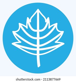 Leaf II Icon in trendy blue eyes style isolated on soft blue background