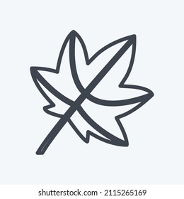 Leaf II Icon in trendy line style isolated on soft blue background