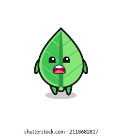 leaf illustration with apologizing expression, saying I am sorry , cute style design for t shirt, sticker, logo element