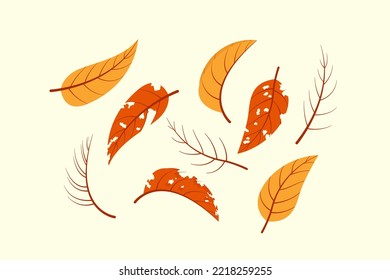 Leaf Illustration Design. Withered Leaf Illustration