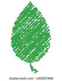 Leaf illustration  (handwriting style / Colored pencil stroke) 
