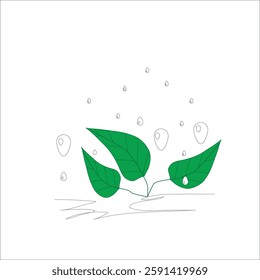 Leaf illustration icon, flat, outline, good for symbols, drawings etc