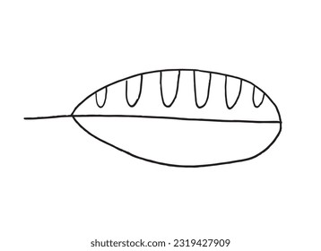 Leaf illustration image. 
Hand drawn image artwork of a leaf. 
Simple cute original logo.
Hand drawn vector illustration for posters, cards, t-shirts.