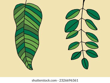 Imagen de la ilustración. 
Dibujo manual de imágenes de una hoja. 
Simple y lindo logo original.
Ilustración vectorial dibujada a mano para afiches, tarjetas, camisetas.