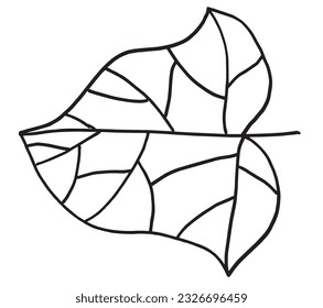 Imagen de la ilustración. 
Dibujo manual de imágenes de una hoja. 
Simple y lindo logo original.
Ilustración vectorial dibujada a mano para afiches, tarjetas, camisetas.
