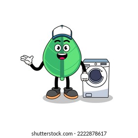 leaf illustration as a laundry man , character design