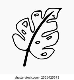 leaf illustration line art vector isolated on white background