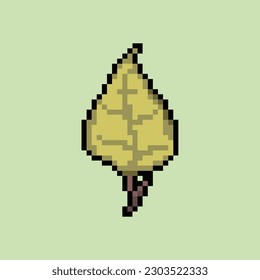 leaf illustration pixel art style with colorful color good for your project and game asset.