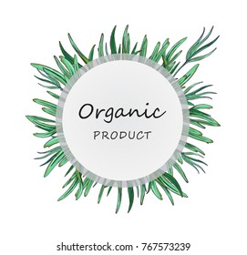 Leaf illustration for print on product design.
Frame with Botanic