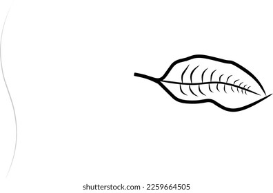 Leaf illustration sketch. For icons or colored children. A simple  flat vector design.