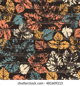 Leaf imprints. Foliage. Leaves Seamless background