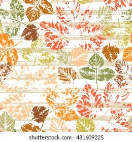 Leaf imprints. Foliage. Leaves Seamless background