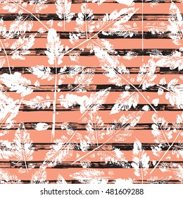 Leaf imprints. Foliage. Leaves Seamless background