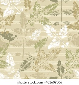 Leaf imprints. Foliage. Leaves Seamless background