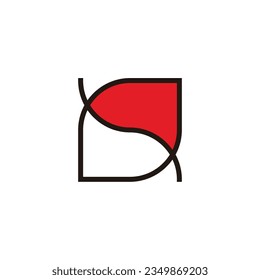 Leaf, indonesia flag, line geometric symbol simple logo vector