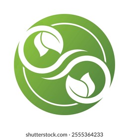 Leaf infinity logo template icon design