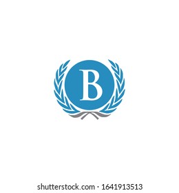 Leaf Initial B Wreath Florist Logo
