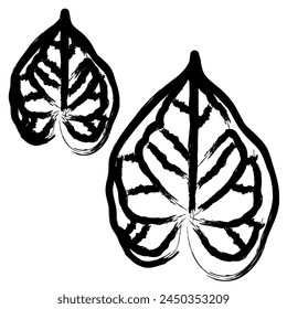 Leaf Ink Brush Stroke Vector