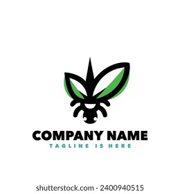 Leaf insect logo simple design