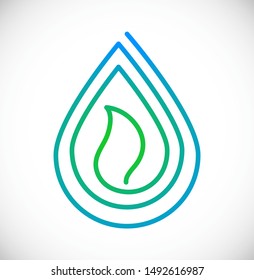 leaf inside drop - concept logo icon