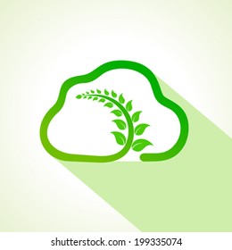 leaf inside the eco cloud stock vector