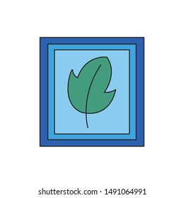 Leaf inside frame design, Plant floral garden nature decoration ornament and season theme Vector illustration