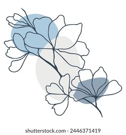 leaf isolated on white background. illustration of a green leaf. Flowers set vector illustration. Neutral flowers, minimalism.
