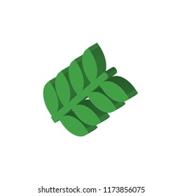 Leaf isometric left top view 3D icon