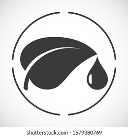 leaf with juice. dripping juice. leaflet vector graphics. a drop is falling. the pedal is draining. juicy leaf 10 eps