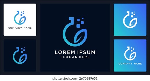 Diseño de logotipo digital de laboratorio de hojas