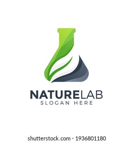 leaf lab logo design vector illustration