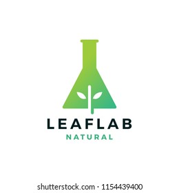 leaf lab nature logo vector icon illustration